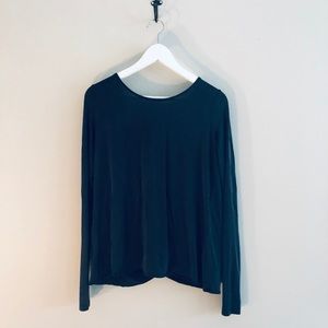 Navy Long Sleeve Top with Back detail
